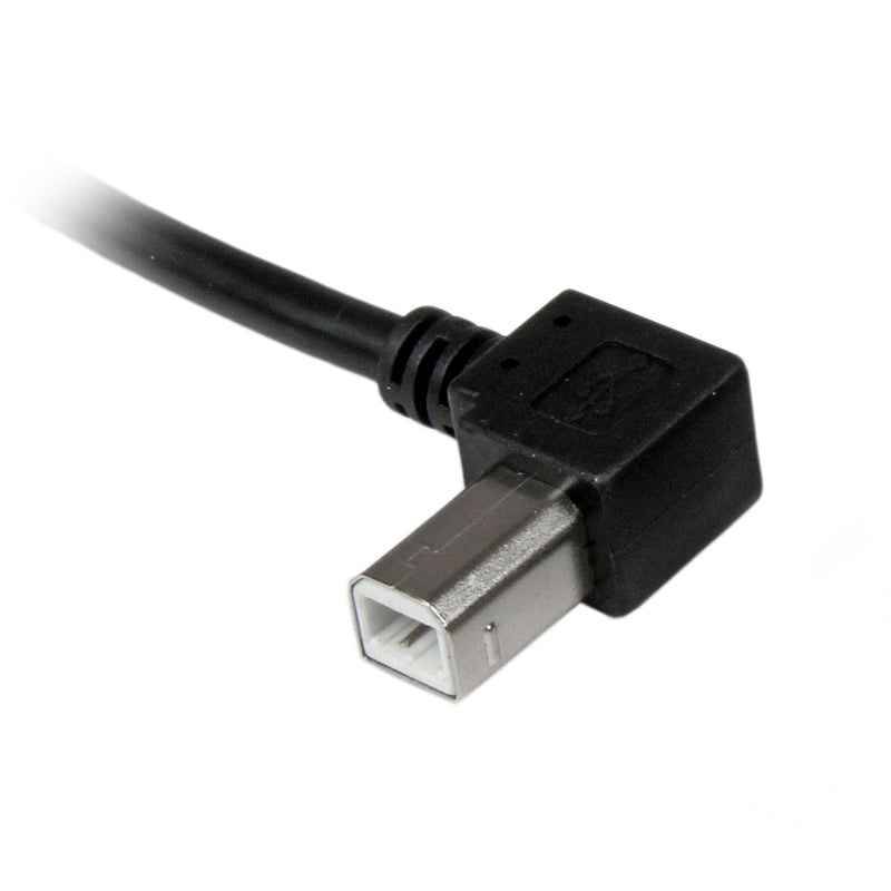 StarTech.com 1m USB 2.0 A to Left Angle B Cable Cord - 1 m USB Printer Cable - Left Angle USB B Cable - 1x USB A (M), 1x USB B (M) (USBAB1ML),Black Left Angled Connector 3 ft / 1m - LeoForward Australia