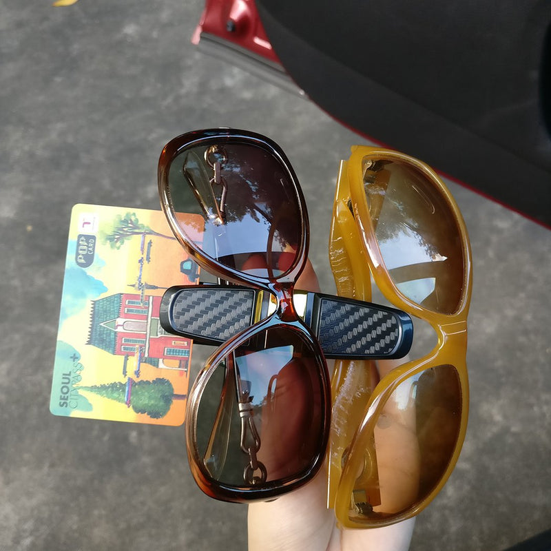  [AUSTRALIA] - 3 Packs Double Sunglasses Holders for Sun Visor of Car, ANIN Vehicle Glasses Clips for Holding Eyeglasses Cards Tickets - Black + Silver, Rose, Gold