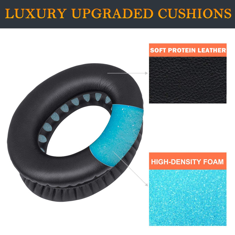  [AUSTRALIA] - Professional Replacement Ear Pads Cushions, Earpads Compatible with Bose QuietComfort 35 (Bose QC35) and Quiet Comfort 35 II (Bose QC35 II) Over-Ear Headphones (Black) Black