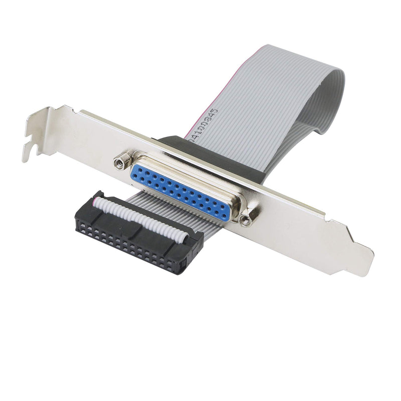 SINLOON DB25 Adapter with Bracket to IDC 26 Pin Ribbon Cable, Motherboard Slot Plate Parallel Panel DB-25 Female to 26 Pin IDC Socket Flat Cable - LeoForward Australia