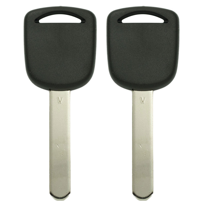  [AUSTRALIA] - Keyless2Go Replacement for New Uncut Transponder V Chip Ignition Car Key HO03 (2 Pack)