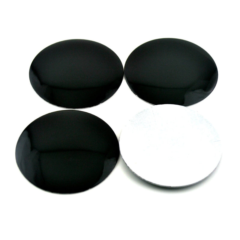 4pcs 64.5mm(2.54in) Wheel Center Caps Sticker Black Aluminum - LeoForward Australia
