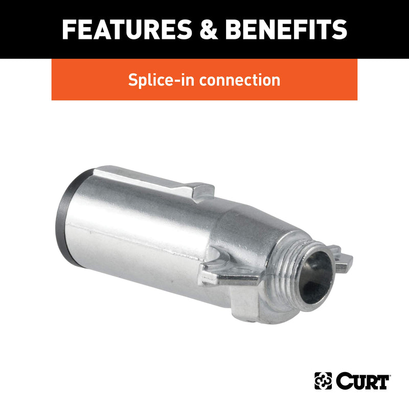  [AUSTRALIA] - CURT 58180 Trailer-Side 7-Way Round Trailer Wiring Harness Socket with Spring, 7-Pin Trailer Wiring