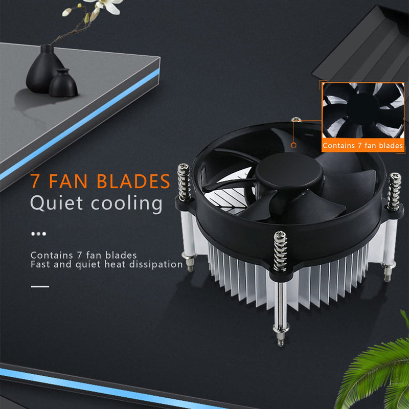  [AUSTRALIA] - BITEO Cooler Mini CPU Cooler Radiator 95mm Quiet Fan for Intel LGA 775 1150 1151 1155 1200 for AIO and M-ATX Cooling