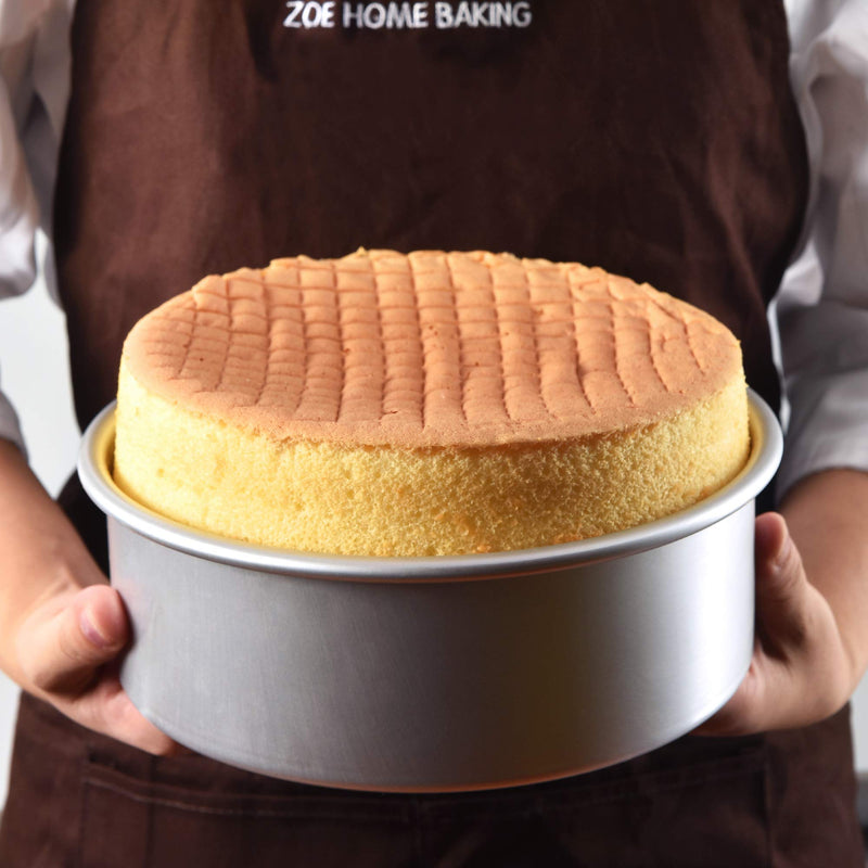  [AUSTRALIA] - OJelay Round Cake Pan 8 Inch Removable Bottom Nonstick Anodized Aluminum Layer Cake Baking Pan Anodized Cake Pan Silver