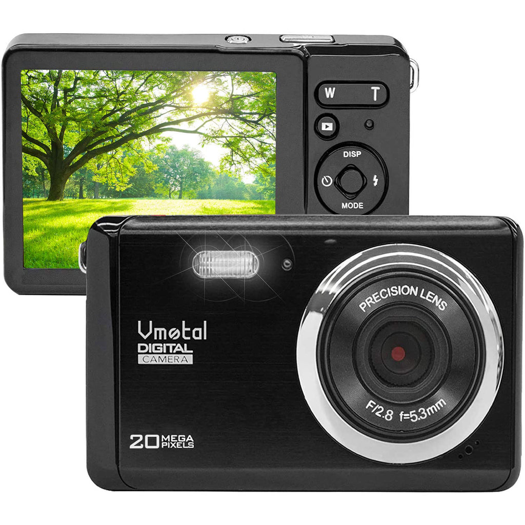  [AUSTRALIA] - Digital Camera 1080P 20MP HD Rechargeable Camera, Vmotal Video Camera Digital Students Cameras,Indoor Outdoor Pocket Camera for Kids (Black) Black