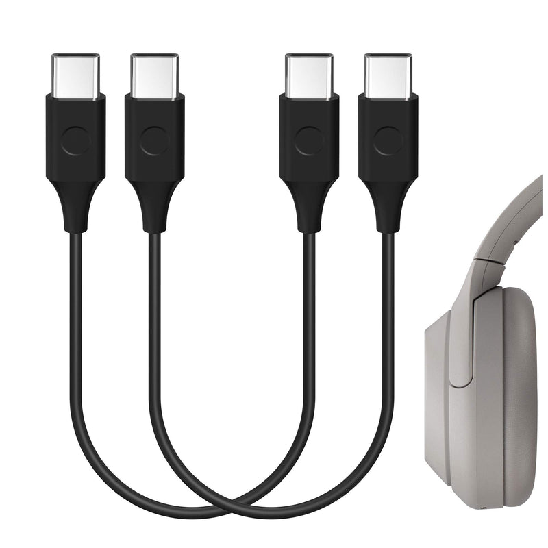  [AUSTRALIA] - GEEKRIA Type-C Headphones Short Charger Cable, Compatible with Sony WH-1000XM5 1000XM4 1000XM3 XB910N XB900N CH710N Charger, USB-C to USB-C Replacement Power Charging Cord (1 ft / 30 cm 2 Pack)