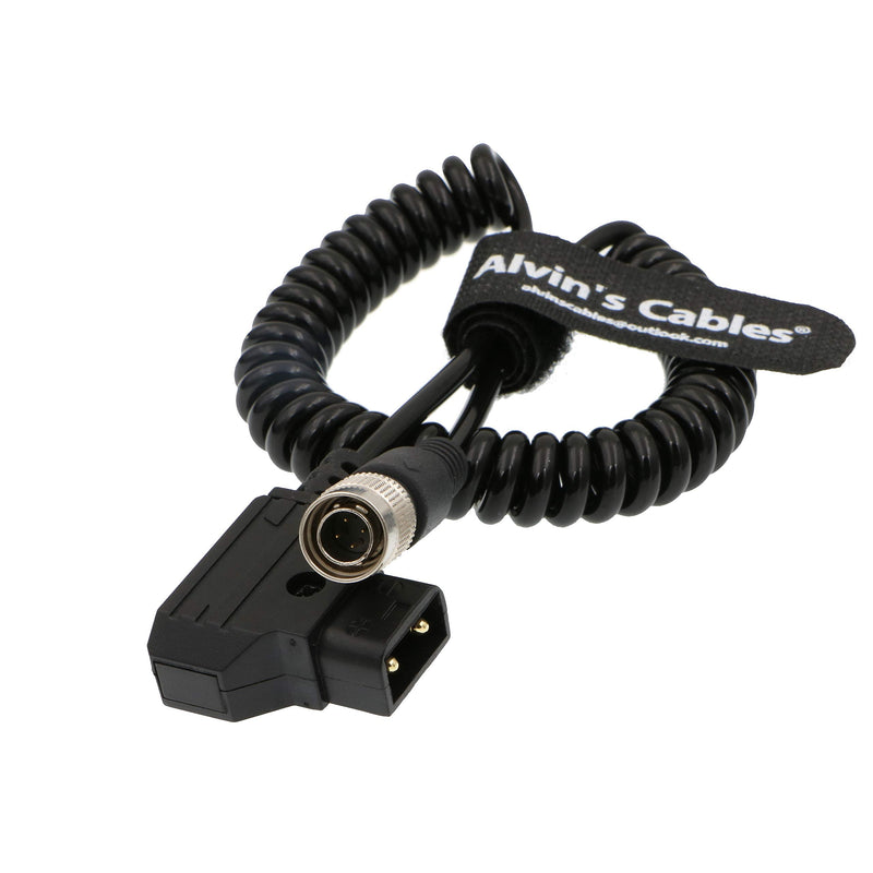  [AUSTRALIA] - Alvin's Cables Sound Devices ZAXCOM Coiled Power Cable D Tap to 4 Pin Hirose Male Straight 4pin Coiled Cable