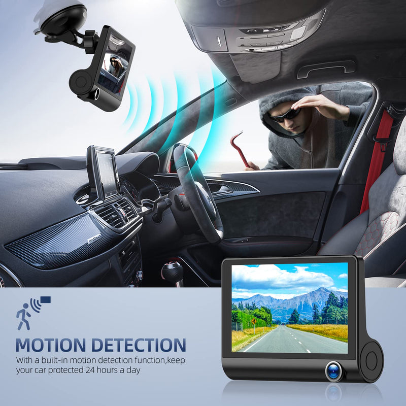  [AUSTRALIA] - Dash Cam Front and Rear Video Recorder Rear Camera 1080P Dashcam with 4 inches, Super Night Vision, 170°Wide Angle, Loop Recording, G-Sensor, Parking Monitor, Motion Detection, with 32GB Card BLUE