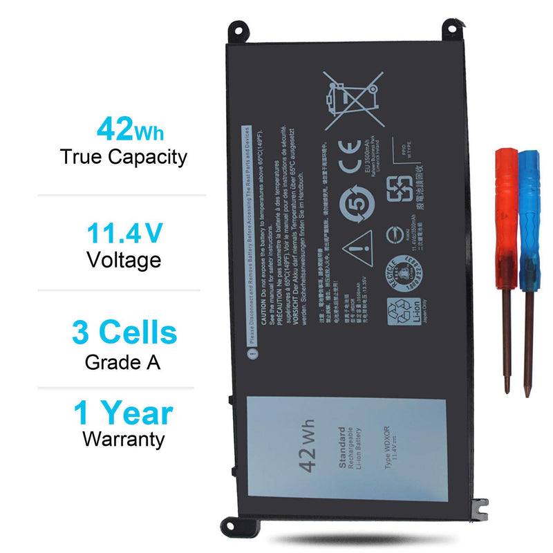  [AUSTRALIA] - 42Wh WDXOR 11.4V Battery for Dell Inspiron 13 7375 7368 7378 5368 5378 5379 P69G 15 7579 7560 7570 7569 7573 5570 5567 5565 5568 5578 5579 5575 17 5765 5767 5770 5775 P58F P66F P75F 3CRH3 FC92N CYMGM