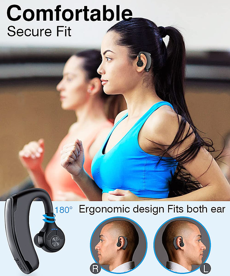  [AUSTRALIA] - HOPENE Wireless Bluetooth Earpiece for Cell Phone - Compatible with iPhone Android Samsung Device - 10H HD Talktime - 180 Degree Rotation Fits Both Ear,Bluetooth Headset for Driving