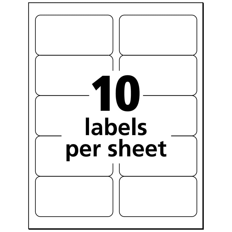Avery Glossy White Address Labels for Laser Printers, 2" x 4", 100 Labels, (6527) - LeoForward Australia