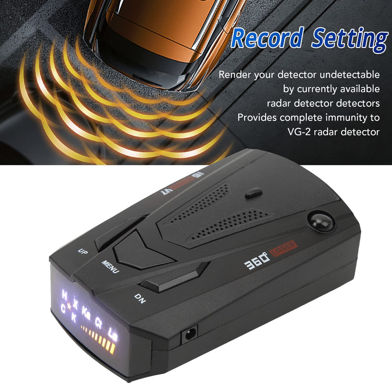  [AUSTRALIA] - Car Radar Detector, Universal Mobile Speed Radar Detector, 16 Band Electronic Dog Detector Speedometer, with Voice Prompt (Black) Black