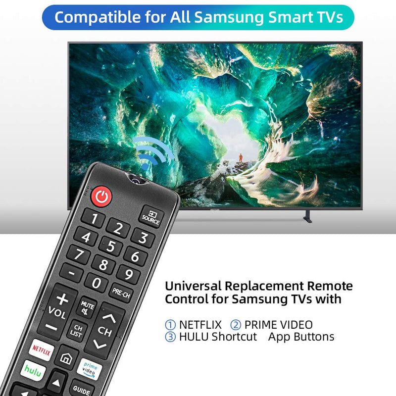  [AUSTRALIA] - Gvirtue BN59-01315A Remote Control Replacement for Samsung-Smart-TV-Remote All Samsung LED QLED LCD 6/7/8/9 Series 4K UHD HDTV HDR Flat Curved Smart TV, with Netflix, Prime Video and Hulu Button