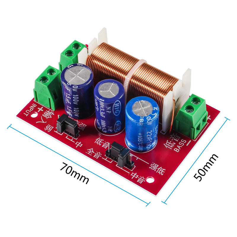  [AUSTRALIA] - DIANN 2pcs 400W Adjustable Multi Speaker Treble/Bass 2 Unit Audio Frequency Divider 2 Way Crossover Filters