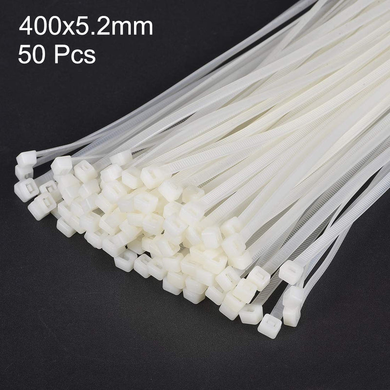  [AUSTRALIA] - uxcell Nylon Cable Ties 16 Inch Self-Locking Zip Ties 0.2 Inch Width White 50pcs