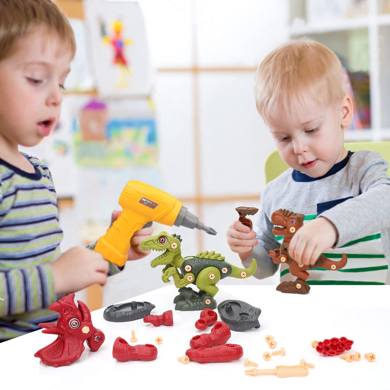 Sanlebi Toy for 4 5 6 Year Old Boys Take Apart Dinosaur Toys for Kids Building Toy Set with Electric Drill Construction Engineering Play Kit STEM Learning for Boys Girls Age 3 4 5 Year Old - LeoForward Australia