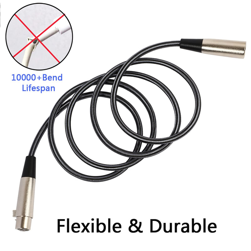  [AUSTRALIA] - Oluote 3 pin XLR Male to Female Microphone Cable, Extension Cable for Mixers, Mic, Audio Consoles (1.5M/4.9FT) 4.9FT