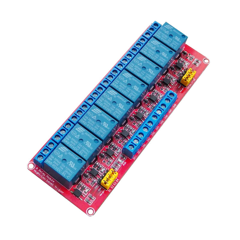  [AUSTRALIA] - 5V Relay Module with Optocoupler Isolation Support High and Low Level Trigger Relay Red Board (8 Channel 5V Relay) 8 Channel 5V Relay