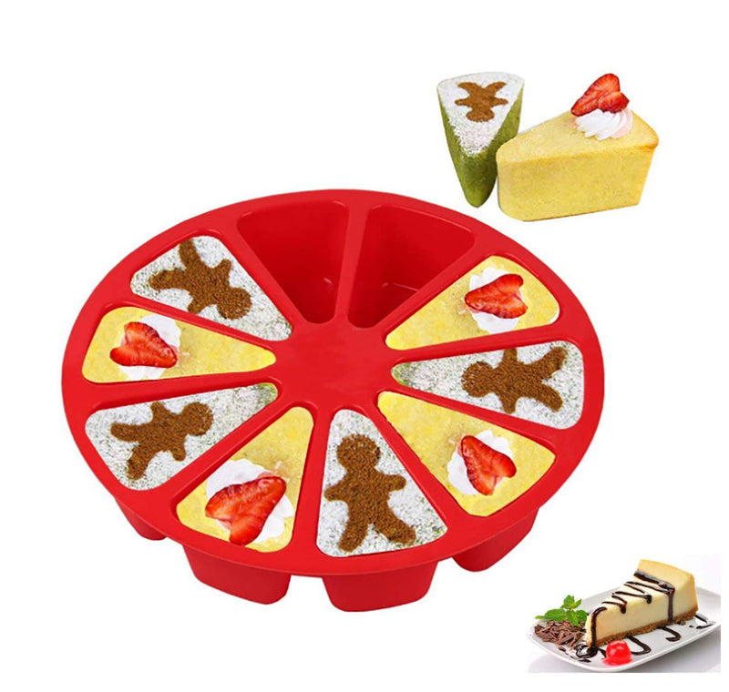  [AUSTRALIA] - LANYY 8 Cavity Silicone Portion Cake Mold Triangle Cavity Cake Pan Soap Mould Pizza Slices Scone Baking Molds DIY Kitchen Baking Tool for Thanksgiving Day Christmas Party