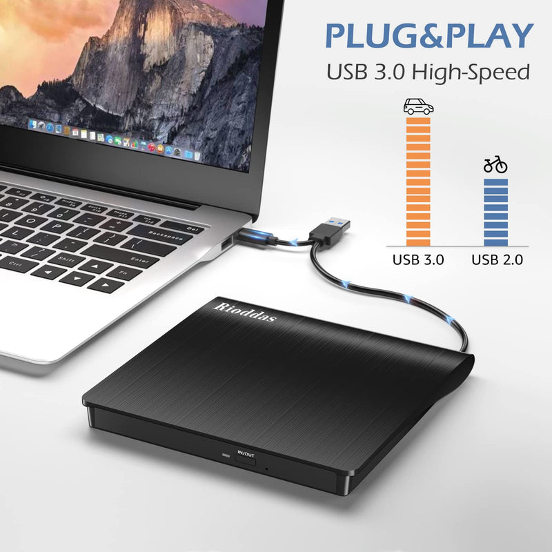  [AUSTRALIA] - Disk Duplicator External DVD Drive USB 3.0 Type C Portable CD DVD +/-RW Optical Drive Player DVD/CD ROM Burner Reader Writer Compatible with Laptop Desktop PC Windows Linux OS Apple Mac MacBook USB-A & USB-C