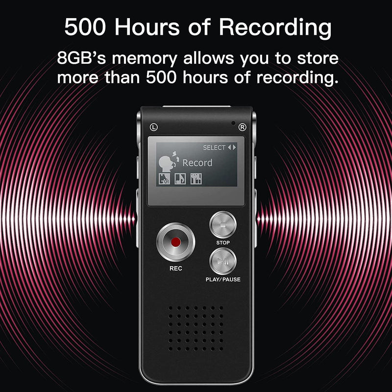  [AUSTRALIA] - Digital Voice Recorder Mini Voice Recorder Upgraded Small Audio Recorder with MP3&USB for Lectures, Meetings, Interviews…