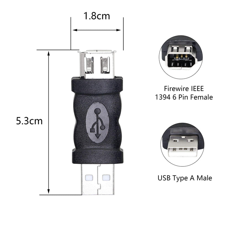  [AUSTRALIA] - CERRXIAN Firewire IEEE 1394 6 Pin Female to USB Male Adapter Convertor for Printer, Digital Camera, PDA, Scanner, Hard Disk