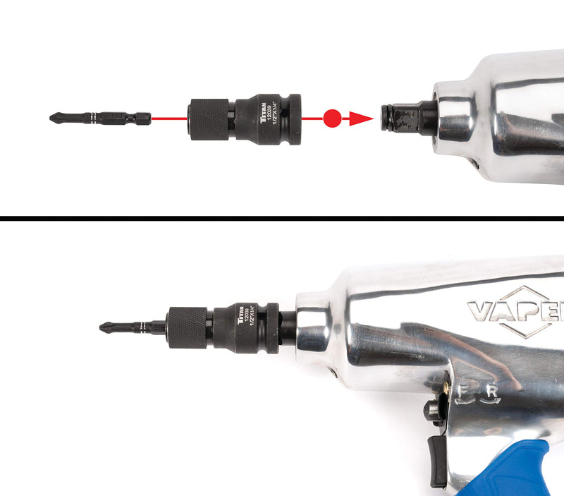  [AUSTRALIA] - Titan 12039 1/2" Drive to 1/4" Hex Drive Quick Change Adapter 1/2" to 1/4"