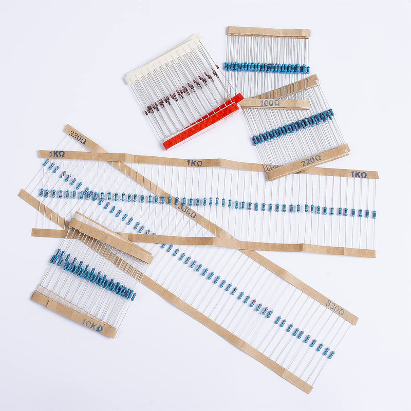  [AUSTRALIA] - Miuzei 1475 piece resistor assortment contains 52 resistor values kit 1/4W ± 1% high precision metal film 0 ohm to 5.6M ohm resistors set 50 pieces IN4148 switching diodes electronics DIY project