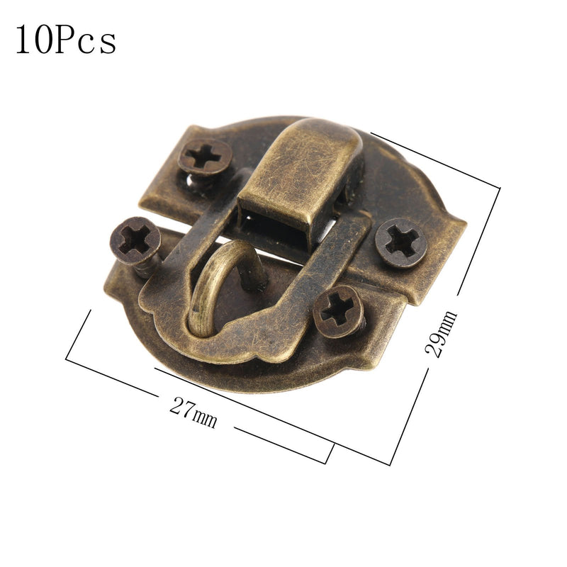 Dophee 10pcs Antique Brass Decorative Hasp Jewelry Wooden Box Hasp Latch Lock with Screws - LeoForward Australia