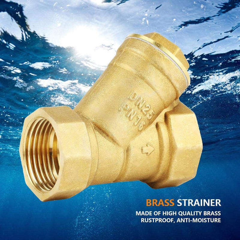  [AUSTRALIA] - Brass Strainer, 1" BSPP Female Thread Y Shaped Brass Strainer Filter Valve Connector for Water Oil Separation, 0-150 Working Temperature