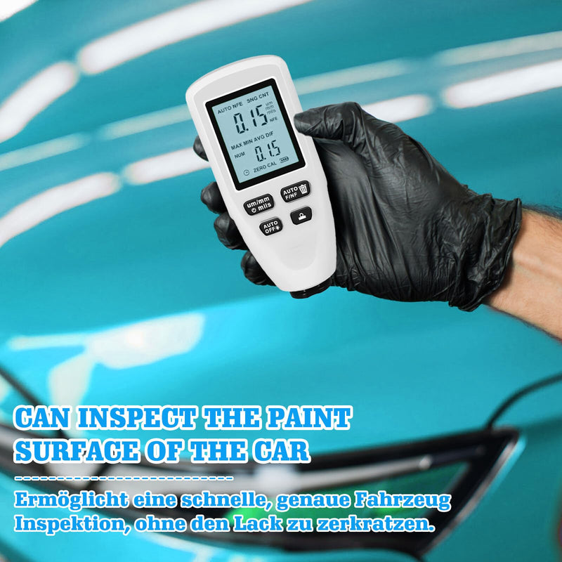  [AUSTRALIA] - Coating thickness gauge: car paint thickness gauge with backlight, digital LCD display, paint thickness gauge for cars, measuring range 0 to 2000um, car paint thickness gauge