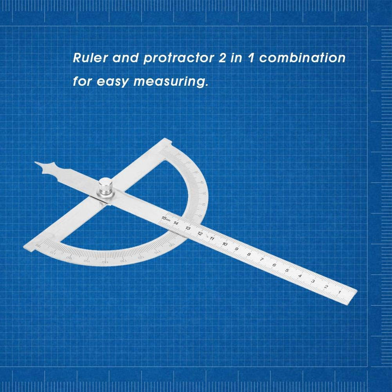  [AUSTRALIA] - Stainless steel protractor, 0-180 degrees 15 cm digital inclinometer protractor goniometer angle finder measuring device ruler (150 x 200 mm) 150 x 200 mm