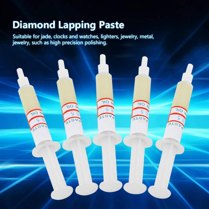  [AUSTRALIA] - 5pcs/set oil-soluble diamond grinding paste polishing paste lapping compound grit W0.5-W40 320~10000 for polishing glass watches (W0.5# 10000)