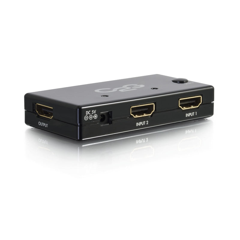  [AUSTRALIA] - C2G 2-Port HDMI Selector Switch, Slim Design, 40349 Black 2 Port