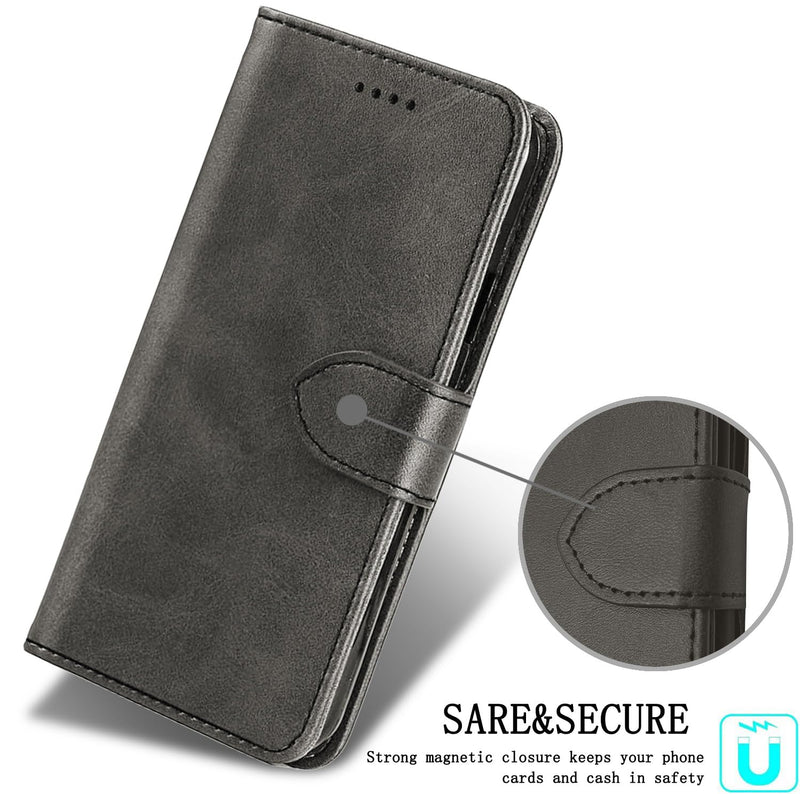  [AUSTRALIA] - for Ulefone Note 16 Pro Case and Tempered Glass Screen Protector,PU Leather Flip Cover Wallet Phone Case Protector [Full Protection][Card Slots][Kickstand] for Ulefone Note 16 Pro 6.52”, Black