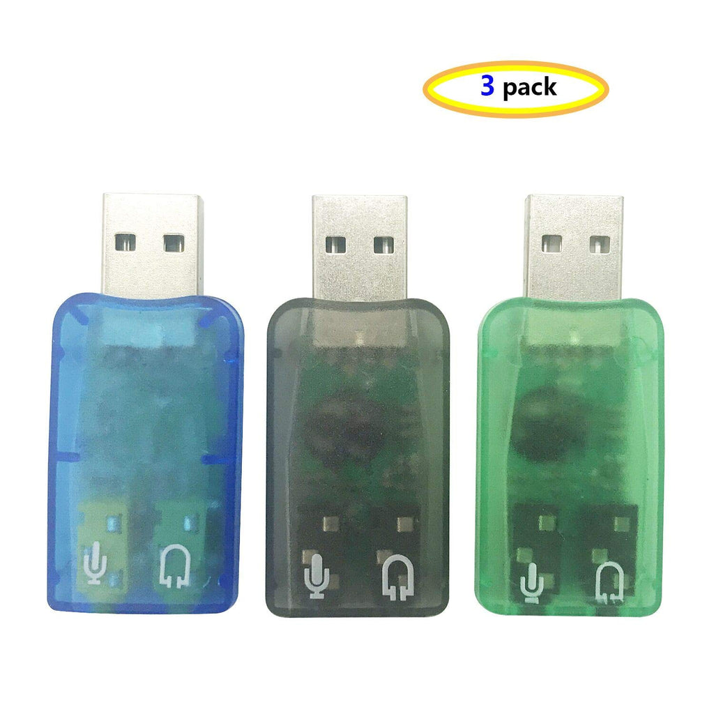  [AUSTRALIA] - Apoi USB Audio Adapter(3 Pack) 3.5mm Headphone and Microphone Jacks External Stereo Sound Card Plug and Play No Drivers Needed Compatible Windows, Mac, Linux, PC, Notebook, Desktop, PS4 (3 Pack) 3 Pack