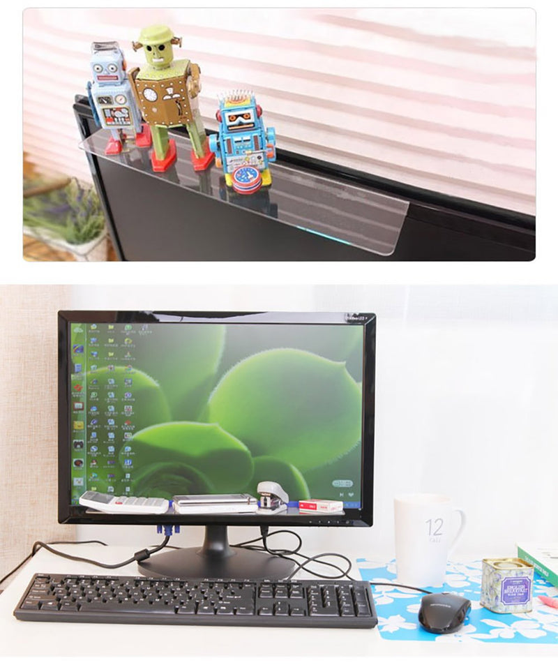  [AUSTRALIA] - Computer Memo Board - Monitor Sticky Note Holder - Phone Message Memo Pad Shelves Storage Holder - Office Transparent Message Creative Multifunction Paper Notes Boards for Cabinets Shelves Dressers