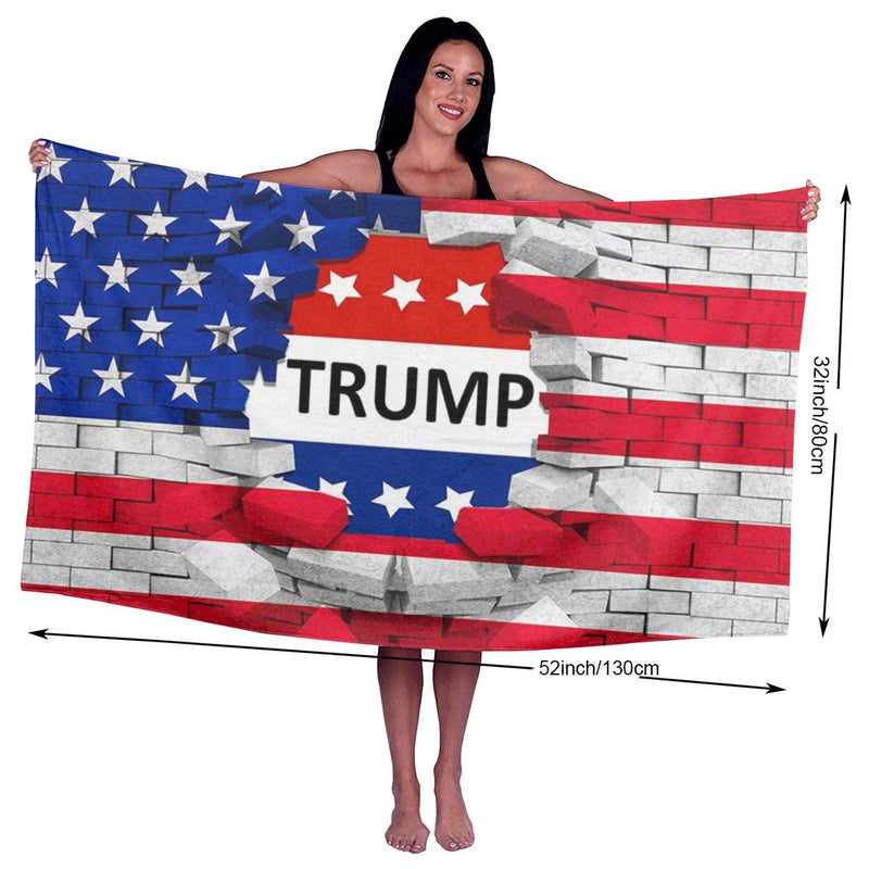  [AUSTRALIA] - FEAIYEA American USA Trump Flag Microfiber Beach Towel-Quick Dry Absorbent Lightweight Towels Blanket for Sports Travel Pool Swimming Beach Gym Bath (52" X 32") American Usa Trump Flag Towels One Size