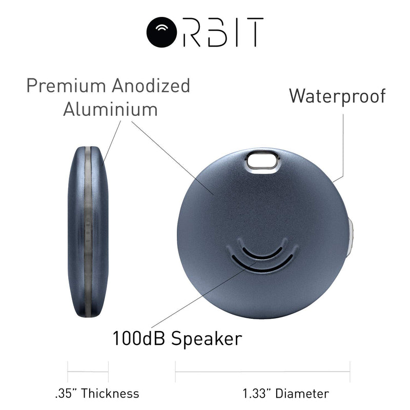Orbit Premium Waterproof Aluminum Key Finder - Wireless Smart GPS Tracker and Locator with Replaceable Battery (Gunmetal) Gunmetal - LeoForward Australia