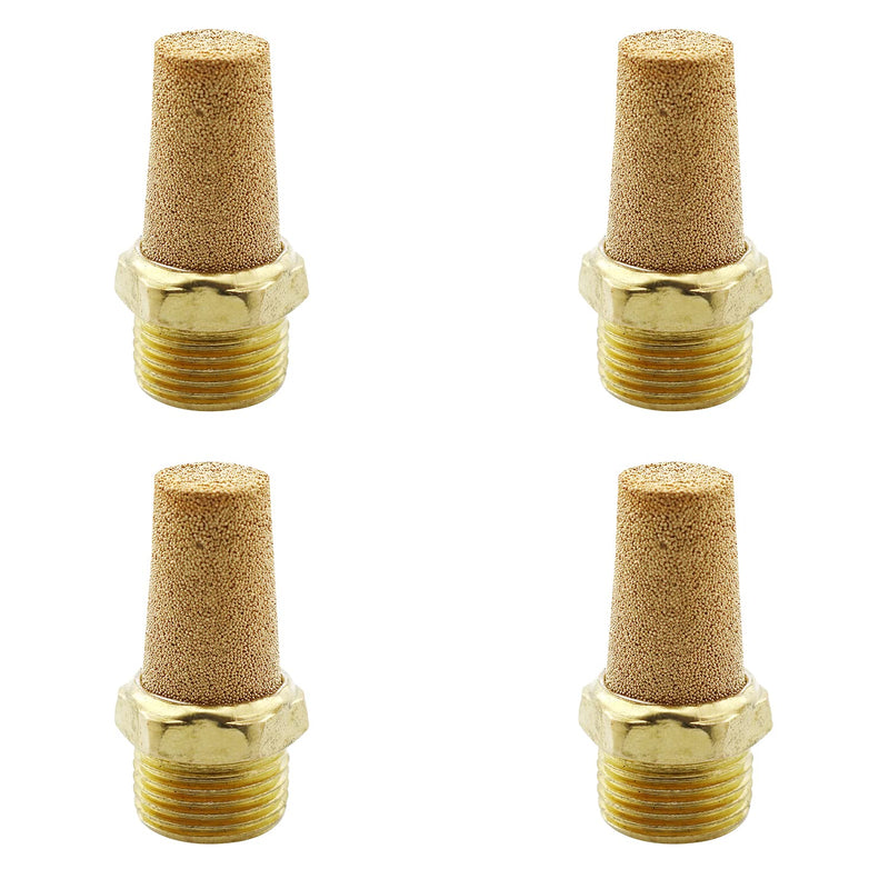  [AUSTRALIA] - ZYAMY 4pcs Pneumatic Muffler Silencer 3/8" External Thread Sintered Bronze Exhaust Silencer Air Compressor Silencer for Cylinder, Solenoid Valve, Crankcase