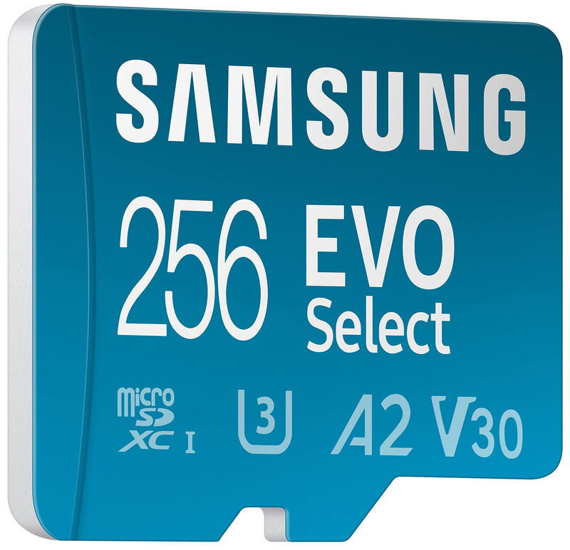  [AUSTRALIA] - SAMSUNG EVO Select Micro SD-Memory-Card + Adapter, 256GB microSDXC 130MB/s Full HD & 4K UHD, UHS-I, U3, A2, V30, Expanded Storage for Android Smartphones, Tablets, Nintendo-Switch (MB-ME256KA/AM)