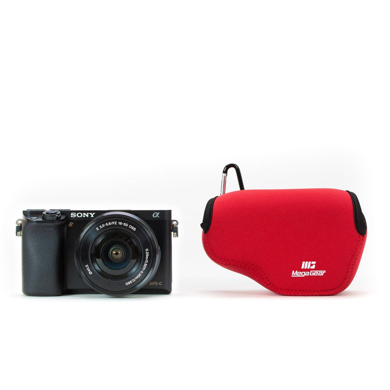  [AUSTRALIA] - MegaGear MG064 Ultra Light Neoprene Camera Case Compatible with Sony Alpha A6400, A6500, A6300, A6000 (16-50 mm)-Red (MG067) Red