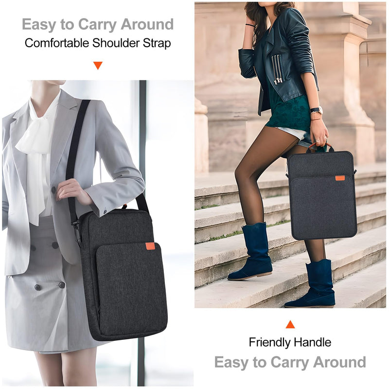  [AUSTRALIA] - 12.4-13 Inch Tablet Sleeve Case for 12.4" Samsung Galaxy Tab S8+ S7+ Plus S7 FE, iPad Pro 12.9"/MacBook Air Pro 13"/MacBook Pro 14" M2 M1 Laptop Shoulder Bag,Surface Pro 9 13" 2022 Carrying Bag-Grey 12.4-13 Inch Grey
