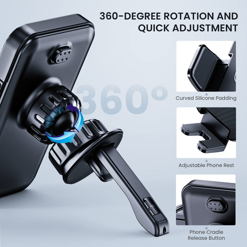  [AUSTRALIA] - Phone holder Upgrade Clip Never Fall Automobile Air Vent Hands Free Cell Phone holder for Fit for All car mount for iPhone Android Smartphone Black