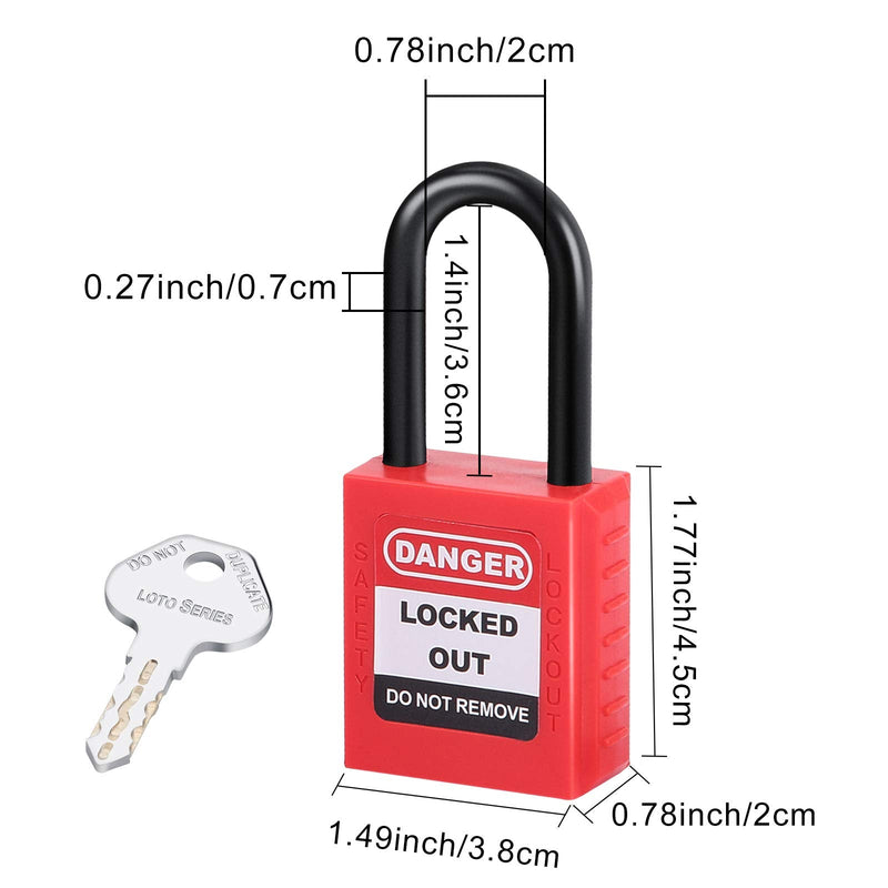  [AUSTRALIA] - Valve Lockout and Safety Padlock Combination Oil Gas Valve Lock Natural Gas Valve for Chemical Industry, 1-2.5 inch, Red (1)