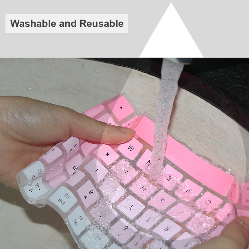 JIFF 2 in 1 Bundle - Silicone Soft Skin Protector Covers for Apple Magic Keyboard (MLA22LL/A) with US Layout and MAC Apple Magic Mouse (Pink) Pink - LeoForward Australia