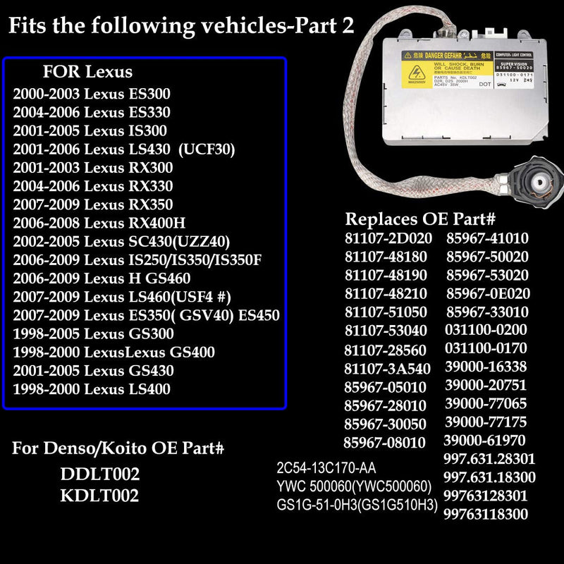 Briteye Replaces D2S D2R HID Xenon Ballast Compatible For Lexus/Toyota/Mazda #DDLT002 , 85967-50020, KDLT002, 85967-0E020, 81107-2D020 and More Silver(For D2S D2R) - LeoForward Australia