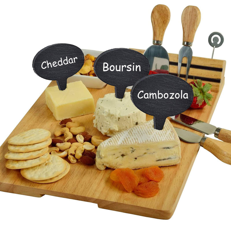  [AUSTRALIA] - Cheese Markers for Charcuterie Board, Set of 18PCS Slate Cheese Labels Sign, Cheese Markers Set, Chalkboard Picks Cheese Name Tag Cupcake Toppers for Wedding Birthday Cocktail Parties Dinner Food