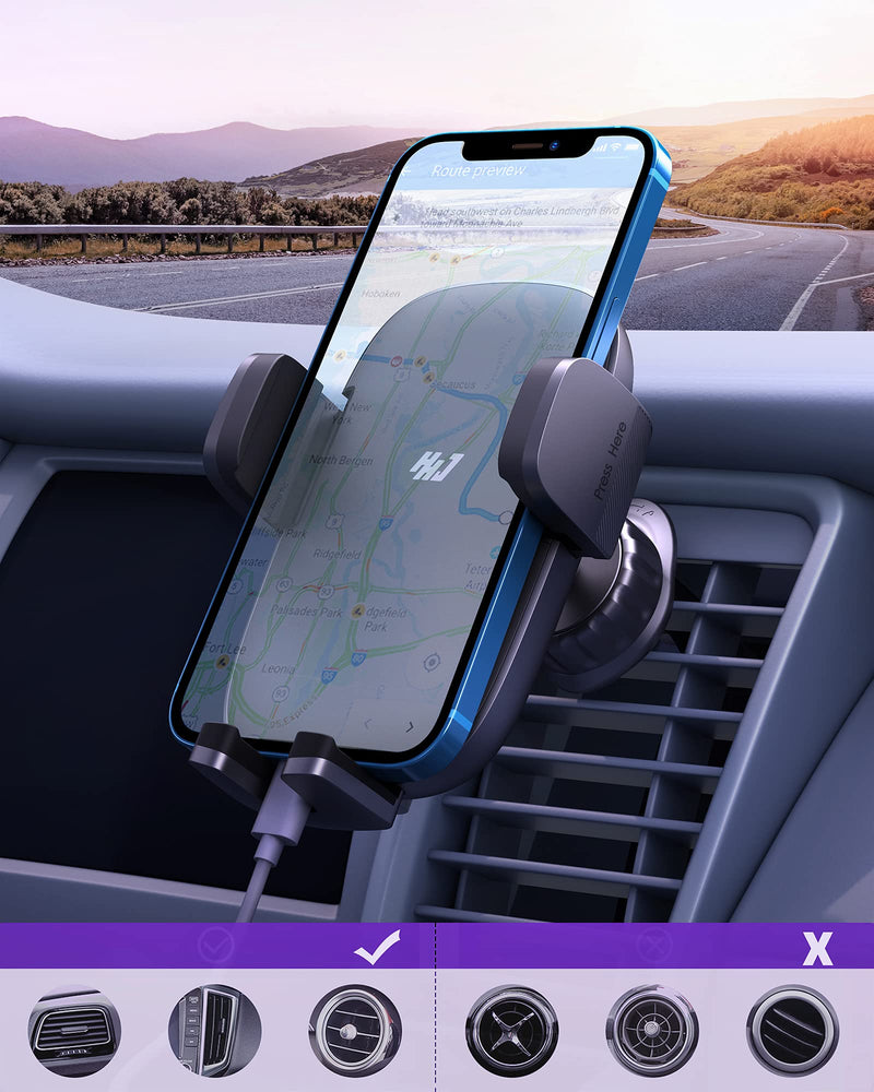  [AUSTRALIA] - Phone Mount for Car [Super Stable & Easy] Upgraded Air Vent Clip Car Phone Holder Mount Fit for All Cell Phone with Thick Case Handsfree Car Mount for iPhone Cell Phone Automobile Cradles Universal